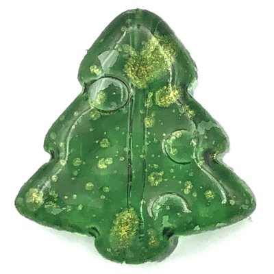 Glass Beads Christmas Tree 16x15mm (20) Emerald