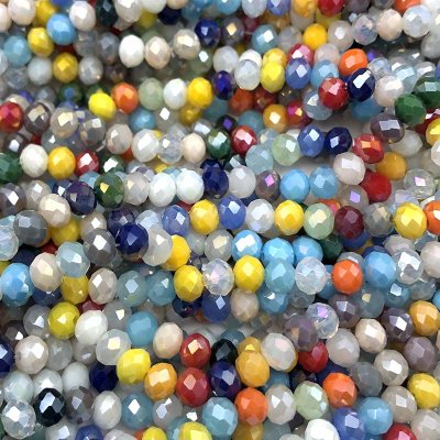 Imperial Crystal Bead Rondelle 4x6mm (95) Electroplated Opaque Mix