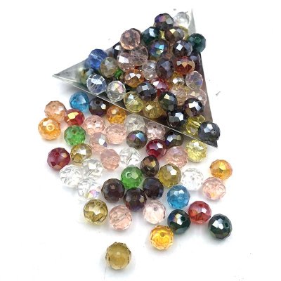 Imperial Crystal Bead Rondelle 8x10mm (100) Electroplate AB Mix