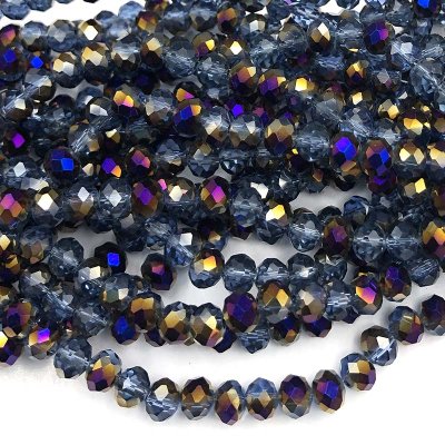 Imperial Crystal Bead Rondelle 4x6mm (85) Cornflower Half Metallic Purple