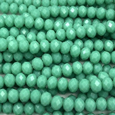 Imperial Crystal Bead Rondelle 6x8mm (68) Opaque Turquoise Green Dark