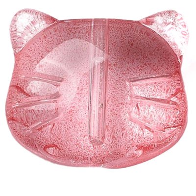 Glass Beads Cat Head 12x14mm (10) Pink