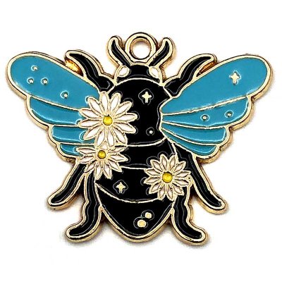 Cast Metal Charm Bug Spring 03 24x30mm (1) Bee Gold