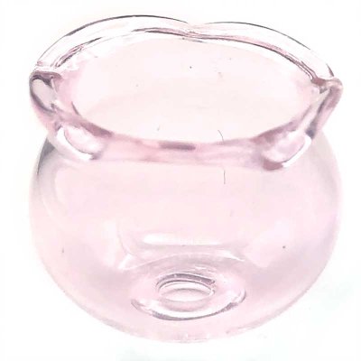 Blown Glass Beads Flower Cup 15x16mm (2) Pink