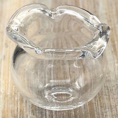 Blown Glass Beads Flower Cup 15x16mm (2) Clear