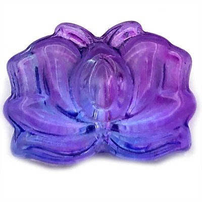 Glass Beads Lotus Flower 10x14mm (35) Purple