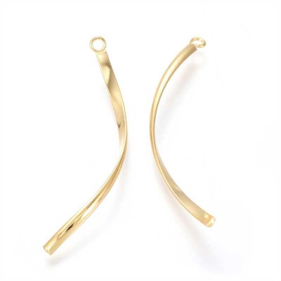 Stainless Steel Charm Twist 40x2mm (4) 304 Gold