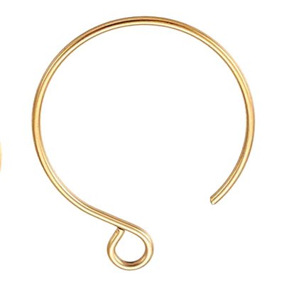 Ear Wire Hook Round 304 Stainless Steel 23x18mm (10) Gold