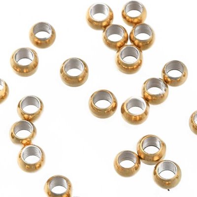 Spacer Beads Round 304 Stainless Steel 3x2mm (50) Gold