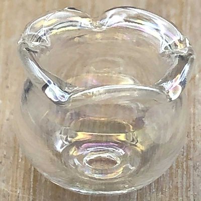 Blown Glass Beads Flower Cup 15x16mm (2) Clear AB