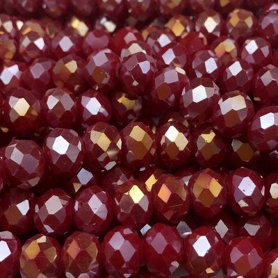 Imperial Crystal Bead Rondelle 8x10mm (70) Dark Red AB