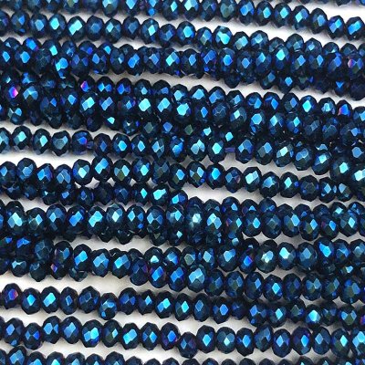 Imperial Crystal Bead Rondelle 2x1.5mm (200) Metallic Blue