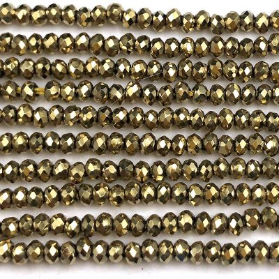 Imperial Crystal Bead Rondelle 2x1.5mm (200) Metallic Gold