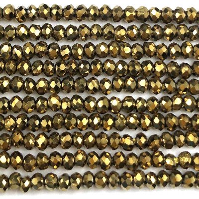 Imperial Crystal Bead Rondelle 2x1.5mm (200) Metallic Gold