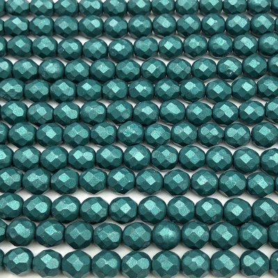 Czech Faceted Round Firepolished Glass Beads 8mm (25) ColorTrends: Saturated Metallic Arcadia