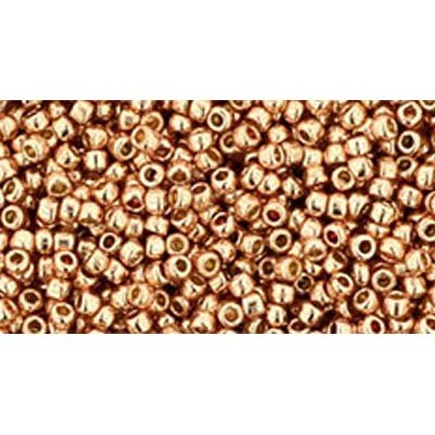 Japanese Toho Seed Beads Tube Round 15/0 PermaFinish - Galvanized Rose Gold TR-15-PF551
