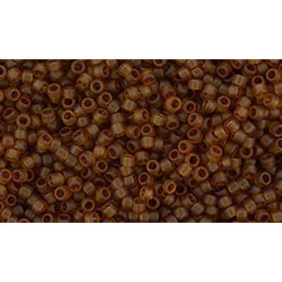 Japanese Toho Seed Beads Tube Round 15/0 Transparent Frosted Umber TR-15-941F