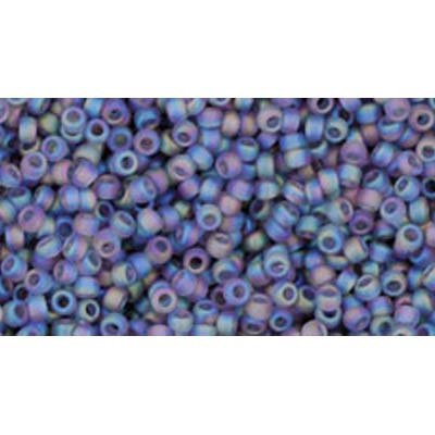 Japanese Toho Seed Beads Tube Round 15/0 Transparent Rainbow Frosted Lt Tanzanite TR-15-166DF