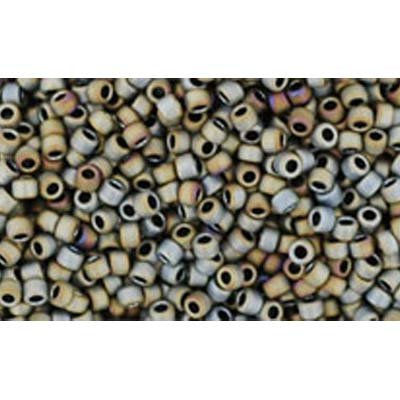 Japanese Toho Seed Beads Tube Round 15/0 Matte-Color Iris - Gray TR-15-613