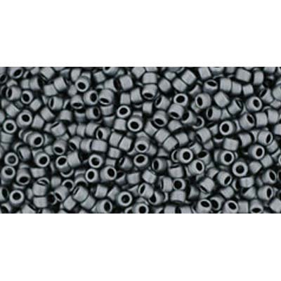Japanese Toho Seed Beads Tube Round 15/0 Matte-Color Opaque Gray TR-15-611