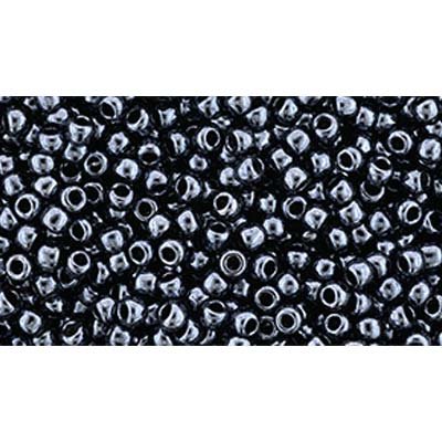 Japanese Toho Seed Beads Tube Round 15/0 Metallic Hematite TR-15-81