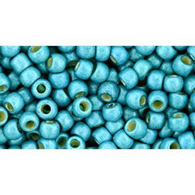 Japanese Toho Seed Beads Tube Round 6/0 PermaFinish - Frosted Galvanized Teal TR-06-PF569F