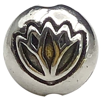 Cast Metal Beads Lotus Flat Round 8mm (50) Antique Silver