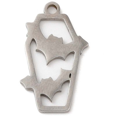 Stainless Steel Charm Coffin Small Bats 19x12mm (1) Original