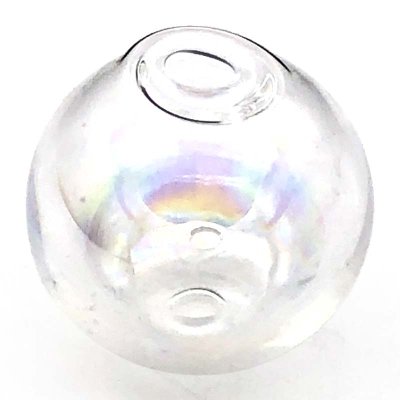 Blown Glass Beads Round 12x11mm (10) Clear AB