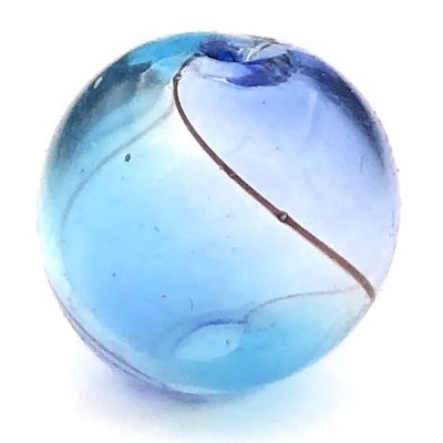 Blown Glass Beads Round 12mm (5) Blue