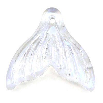 Glass Pendant Mermaid Fish Tail 19x19mm (10) Crystal AB