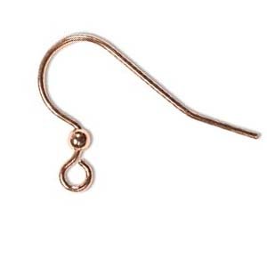 Ear Wire 25mm w/ 2mm Ball (144) Copper plated
