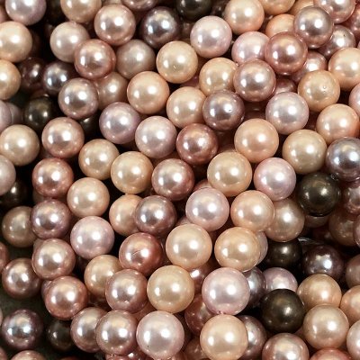 Shell Pearl Beads Round Grade AB 8mm (48) Random Mix PInk