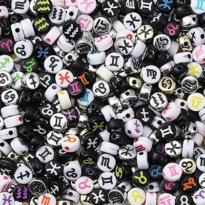 Acrylic Beads Flat Constellations 7mm (500) Mixed