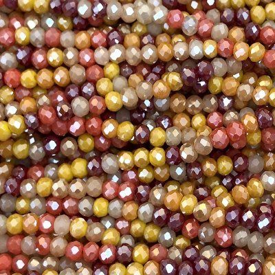 Imperial Crystal Bead Rondelle 2x3mm (180) Topaz Chocolate Mix