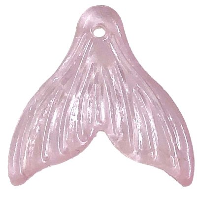 Glass Pendant Mermaid Fish Tail 19x19mm (10) Pink