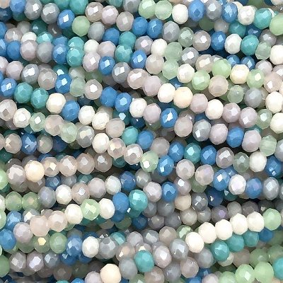 Imperial Crystal Bead Rondelle 2x3mm (180) Pastel Blue Mix