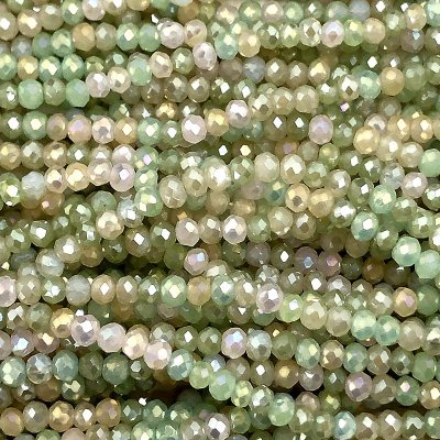 Imperial Crystal Bead Rondelle 2x3mm (180) Light Green Mix