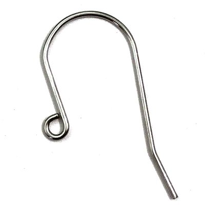 Ear Wire Hook Plain 316L Titanium Stainless Steel - 50 Pieces
