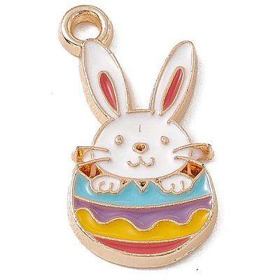 Cast Metal Charm Rabbit Bunny Easter Egg 003 22x10mm (1) Gold