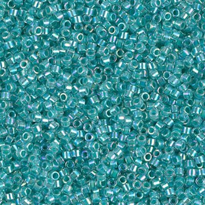 Miyuki Delica Seed Beads 11/0 Bag (5 Gm) DB0079 Turquoise Green Lined Crystal AB