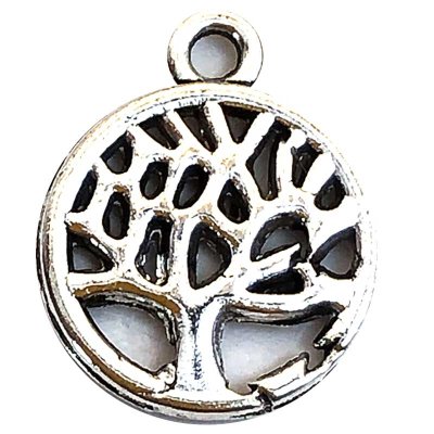 Cast Metal Charm Tree 02 Circle Small 13x10mm (50) Antique Silver