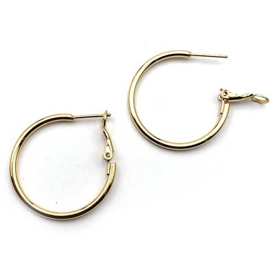 Ear Hoop Earrings Surgical Stainless Steel 30x2mm - 1 Pair - Gold