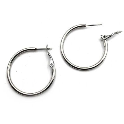 Ear Hoop Earrings Surgical Stainless Steel 30x2mm - 1 Pair
