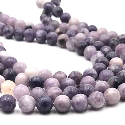 Lepidolite Purple Mica Stone Beads Round 6mm - 1 Strand