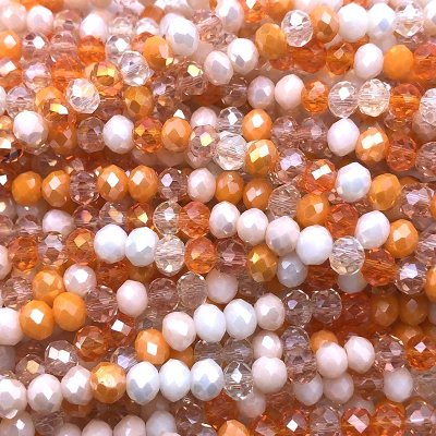 Imperial Crystal Bead Rondelle 4x6mm (95) Electroplated Mix Orange