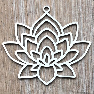 Stainless Steel Charm Lotus Outline 30x33mm (1) Original