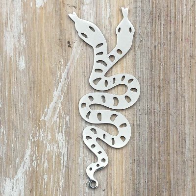 Stainless Steel Charm Snake 04 Two Heads (1) Original