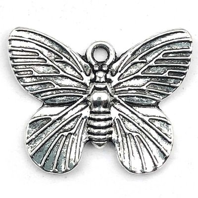 Cast Metal Charm Butterfly 18x15mm (10) Antique Silver