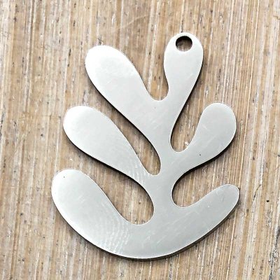 Stainless Steel Charm Leaf 09 Abstract Small 25x20mm (1) Original